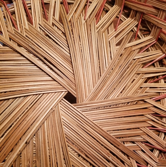 Basket w/a hint of red, can be for inside a boho closet, display, crafts etc. - Picture 3 of 12